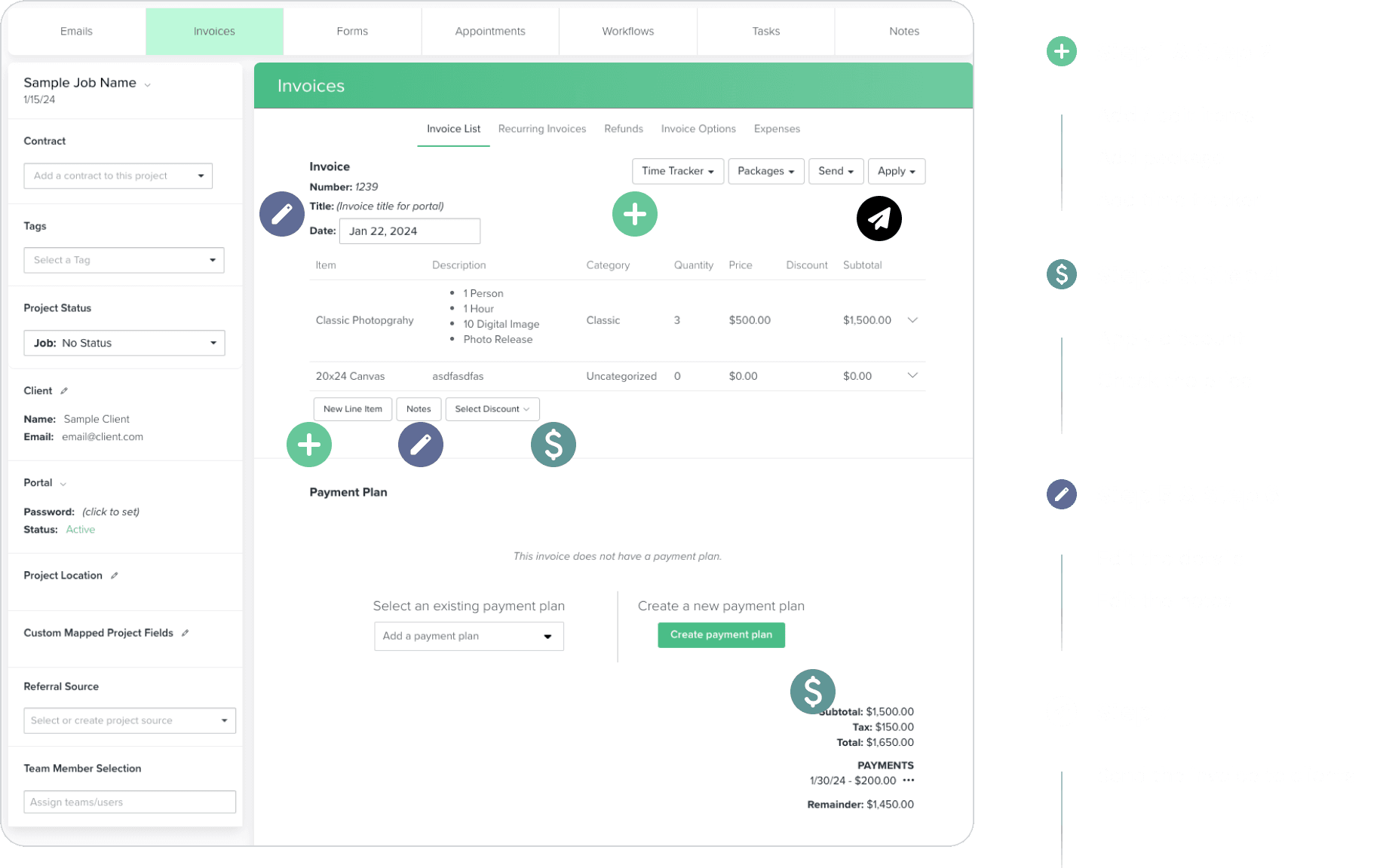 Invoice Builder - Before Redesign